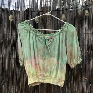 Off the shoulder tie dye top
